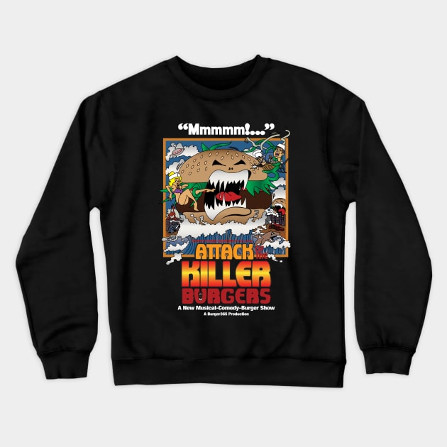 Attack of the Killer Burgers Crewneck Sweatshirt by CY